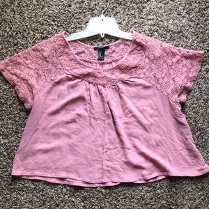 Pink lacey crop top
